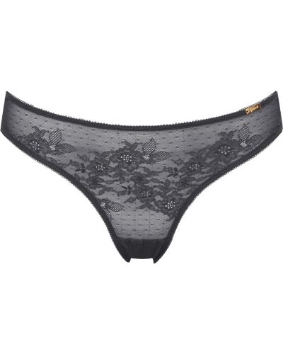 glossies lace brief charcoal