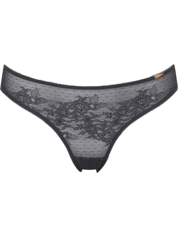 glossies lace brief charcoal