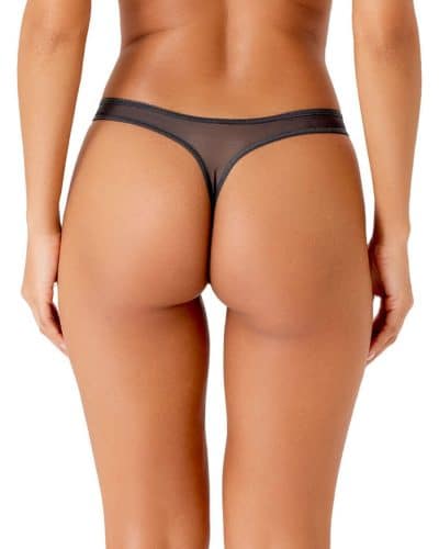 glossies lace thong charcoal