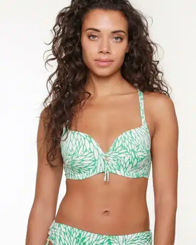 moulded bikini top green/wht