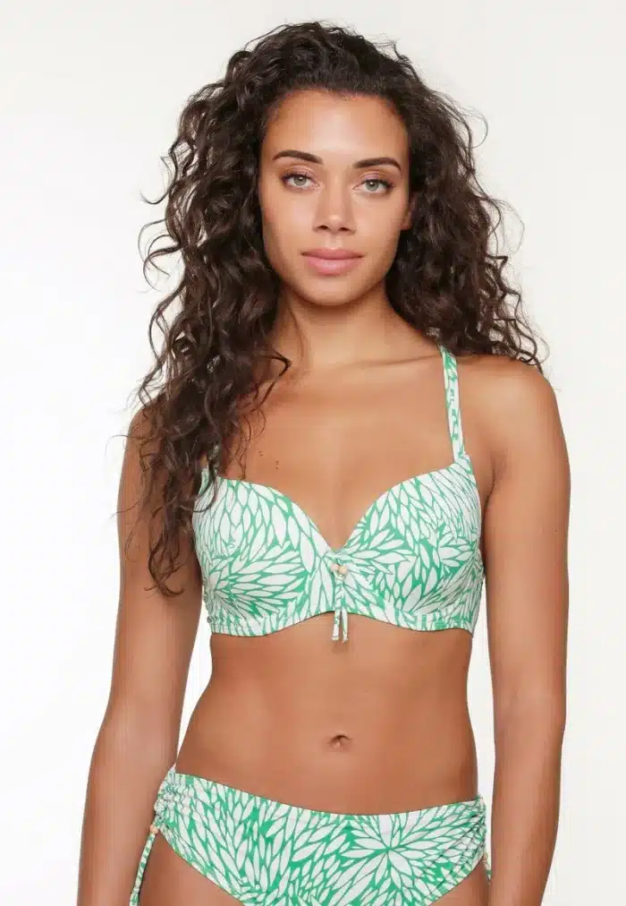 moulded bikini top green/wht