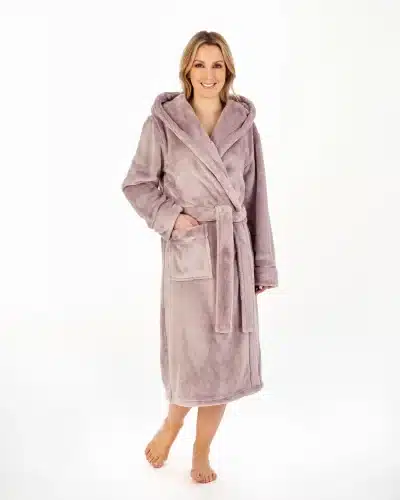 hooded dressing gown raspberry raspberry