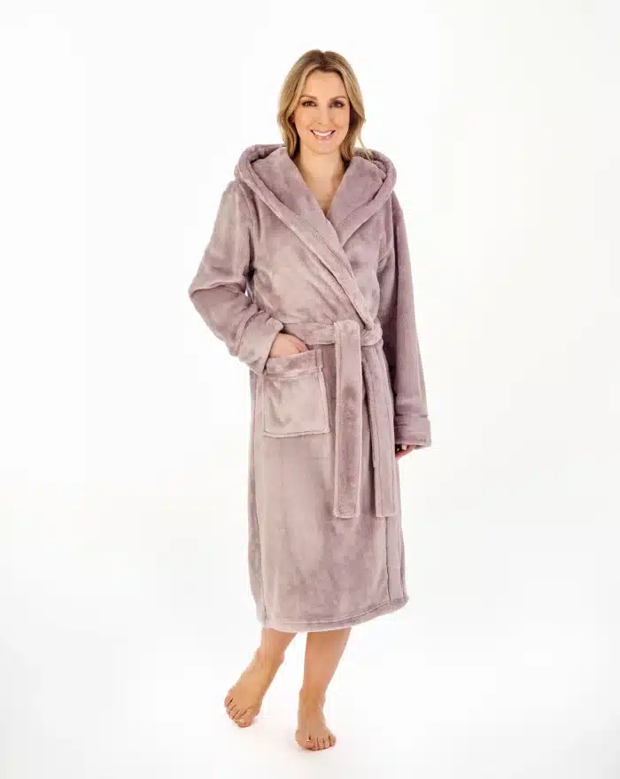 hooded dressing gown raspberry raspberry