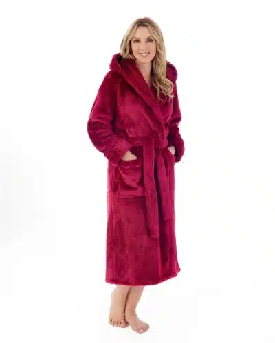 hooded dressing gown raspberry raspberry