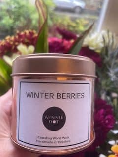 20cl rose tin winter berries rose gold