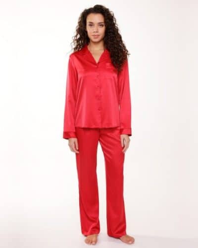 satin pj set cerise cerise