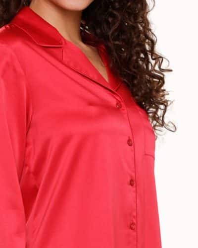 satin pj set cerise cerise