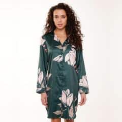 satin button dress print print