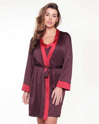 maroon and red kimono